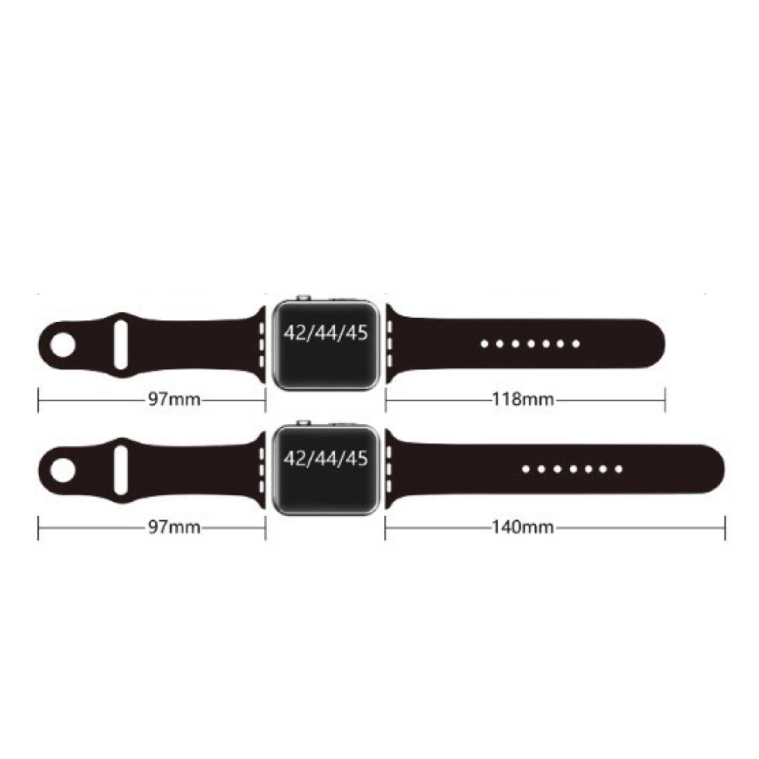 smartwatch band dimensions