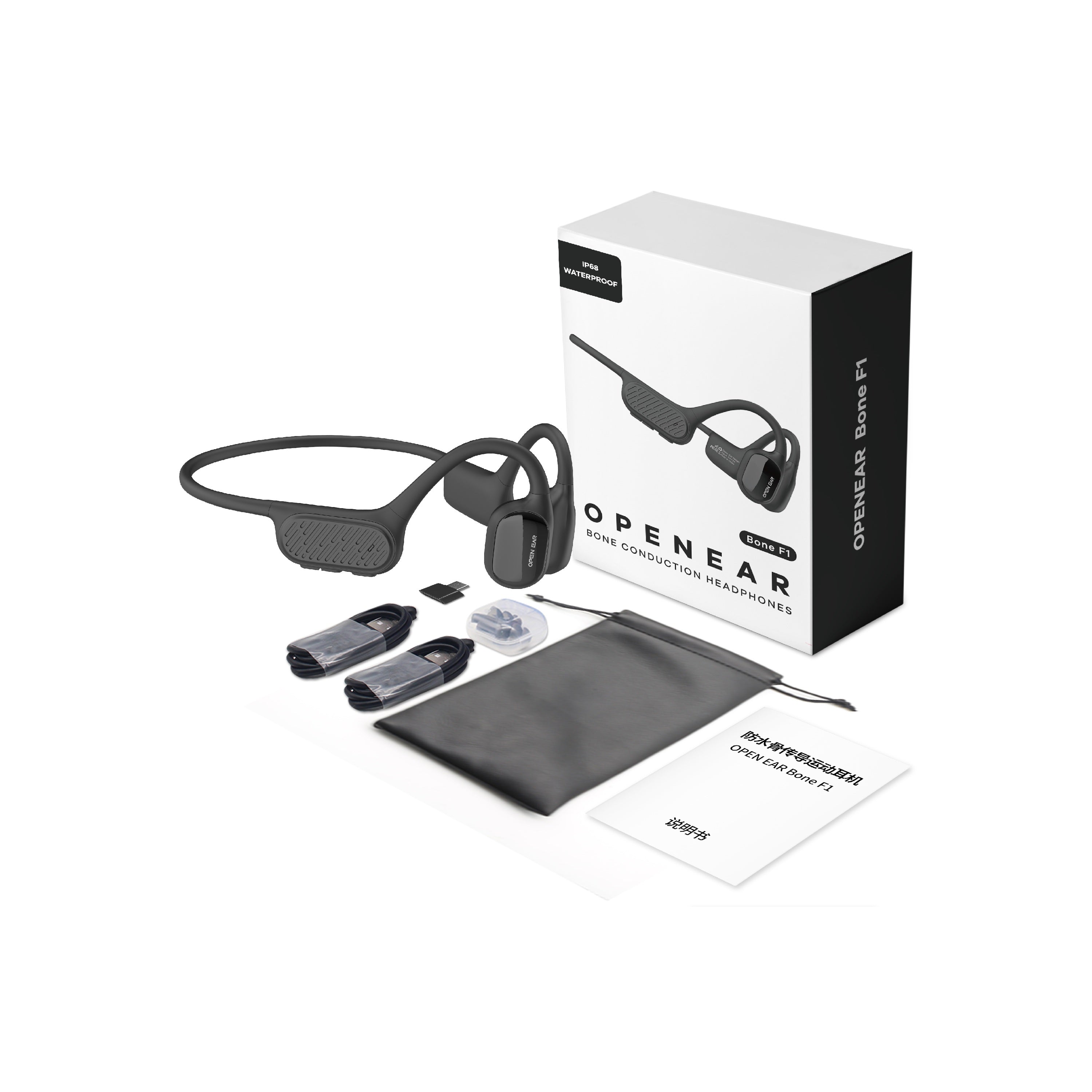 Open Ear F1 Waterproof Bone Conduction Headphones