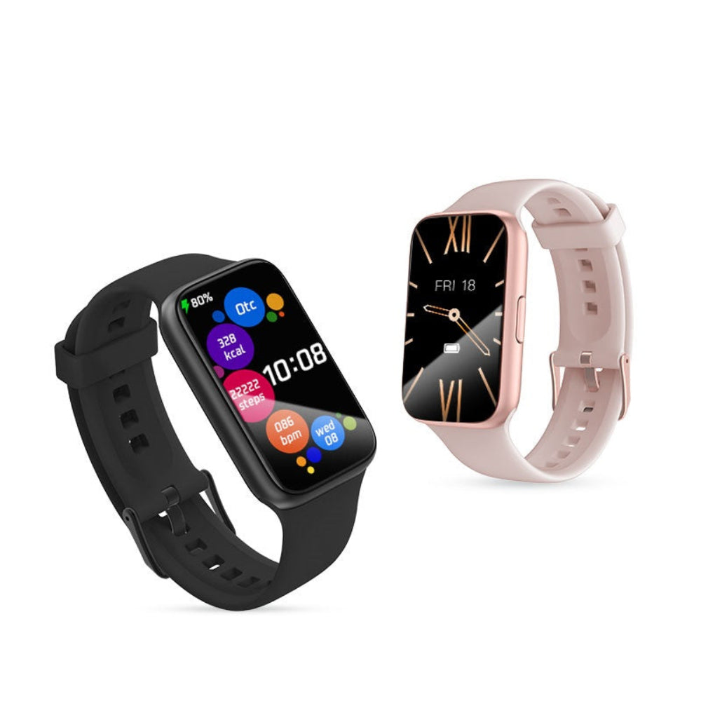 2 walking-tracker-watches-balck and rose gold